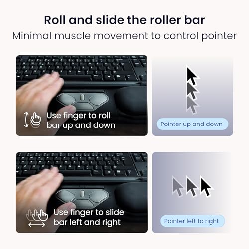 Contour Ergonomic Wireless Bundle RollerMouse Pro3 Ergonomic Mouse & Balance Full-Size Keyboard Combo Central Pointing Device for RSI, Carpal Tunnel Relief & Comfortable Office Work Setup