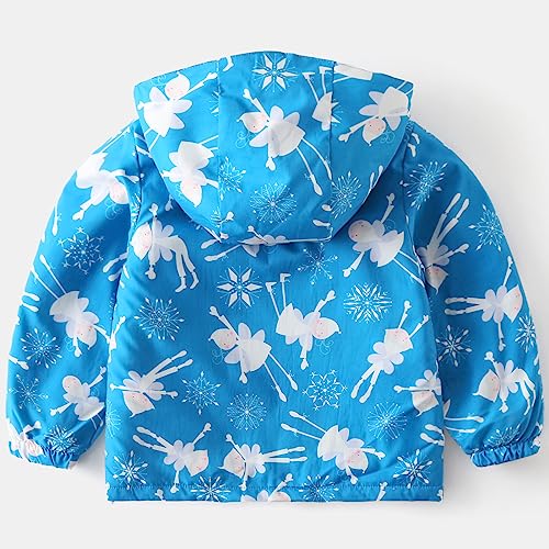 Happy Cherry Toddler Boy Girl Fleece Lined Jackets Waterproof Hooded Windbreaker Coat for Winter Fall 2023 - color: Thick Blue Evil, size: 5T