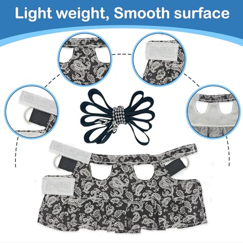 Guinea Pig Harness Skirt Clothes and Leash, Adjustable Hamster Ferret Harness and Leash Set, No Pull Walking Vest for Ferrets, Chinchillas and Similar Small Animals (Black M - color: Black, size: M