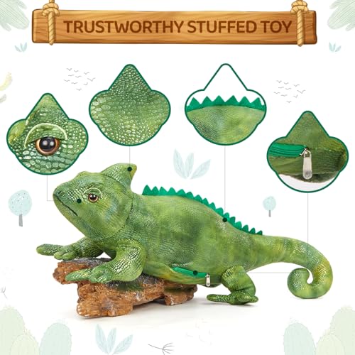 Giant Lizard Stuffed Animal, 31.5 Inch Green Iguana Plush Pillow | Soft Cuddly Reptile Plush; Long Body for Hugs, Lounging & Bedtime Comfort; Birthday & Christmas Gift for Kids & Lizard Lovers - style: Giant Lizard