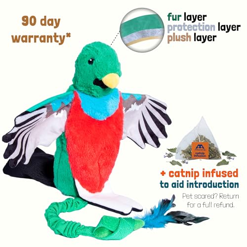 Milunova Pupr Pals Cat Wrestling Glove (Catnip Infused) Hand Puppet Toy with Tough Padding for Safe Interactive Play, Protection to Stop Kitten Scratching Hands; for Boredom-Busting Exercise - style: Quetzal + Catnip
