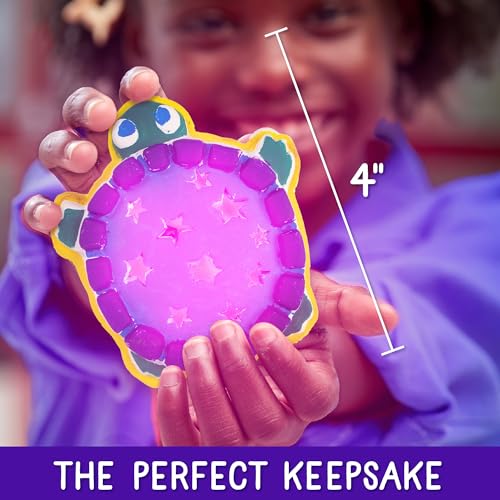 Creative Roots Mini Light Up Turtle Stepping Stone with Color-Changing LED, Acrylic Paints, and Paintbrush - Ceramic Craft Kit for Kids - style: Light Up Turtle