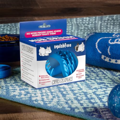 Squishface Silicone Nub Brush for Dog Corkscrew Tail, Skin Fold Itch Relief