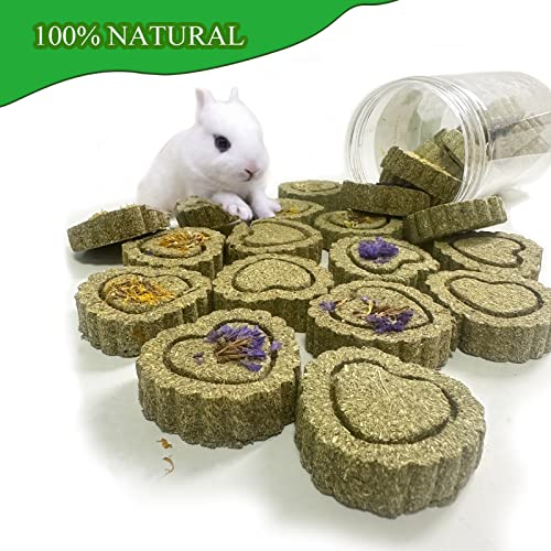 Rabbit Chew Toys for Teeth, 18PCS Natural Timothy Hay Chew Toy, Improve Dental Health for Bunny/ Chinchilla/ Guinea Pig/ Hamsters/ Holland Lop, Small Rodent Pet Molar Teeth Treats Toys - size: 18 PCS