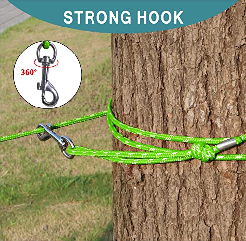 Reflective Cat Leash -50FT Cat Cable Out Escape Proof Walking Leads Yard Long Durable Safe Leash Traning Play Outdoor for Puppies/Kittens/Small Animals(Green) - color: Green, size: 50FT