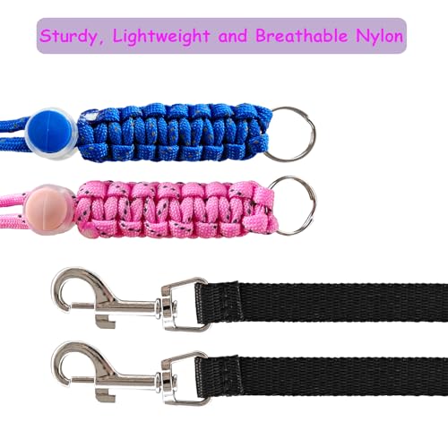 Handmade Figure 8 Harness and Leash for Ferrets/Guinea Pigs/Rats | Adjustable, Lightweight & Safe | Fits Small Animals: Bunnies/Bearded Dragons/Chinchillas/Reptiles/Birds/Squirrels/Rabbits - color: Blue+Pink