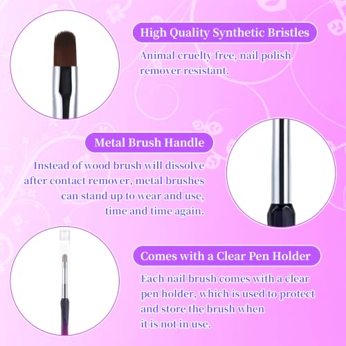 3Pcs Nail Art Clean Up Brushes Nail Brushes Cleaning Polish Mistakes | Cleaning Polish Mistakes on the Cuticles, Acetone Resistant Nail Brush, Fingernail Cleaning Brushes for Nail Art and Designs - color: Pink Black-3Pcs