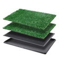 LOOBANI Dog Grass Pad with Tray - 20x30in for Potty Training | 2 Replacement Fake Grass Pads, Easy to Clean, Dog Litter Box, Balcony/Apartment/Indoor/Outdoor Use - size: Tray Potty 20*30inch