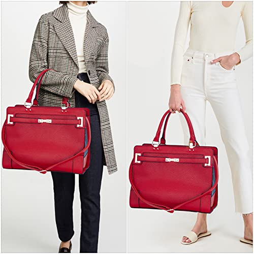 Fashion Pet Carrier Dog Cat Carrier Purse Soft-Sided Leather Handbag Pet Tote Bag for Small Dogs Puppy and Cats TSA Airline Approved (Red) - color: Red
