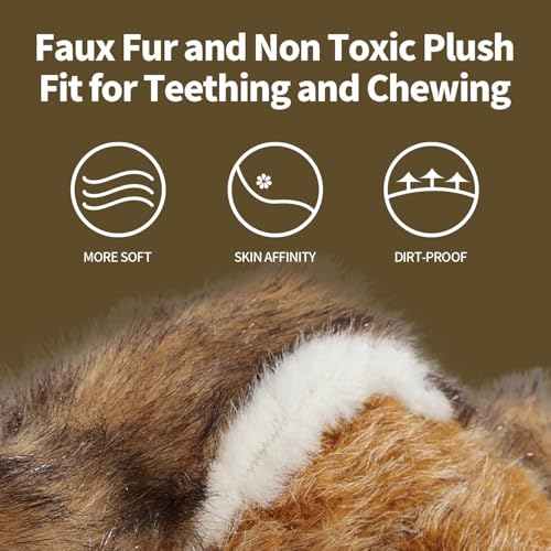 ALL FOR PAWS Dog Squeaky Toys Stuffed Animal Chipmunk Pet Plush Toys Squeak Chew Toy for Dogs Large