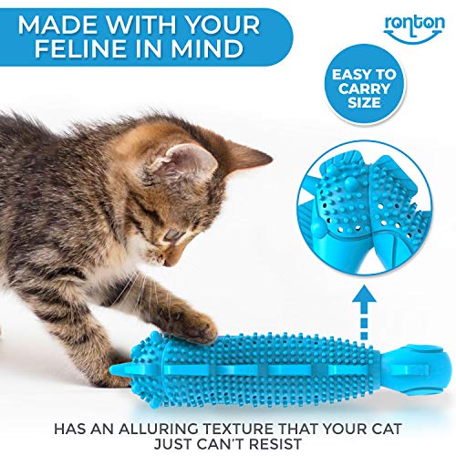 Ronton Cat Toothbrush Catnip Toy - Durable Hard Rubber - Cat Dental Care, Cat Interactive Toothbrush Chew Toy (1 Pack_Seahorse) - size: 1 Pack (Seahorse)