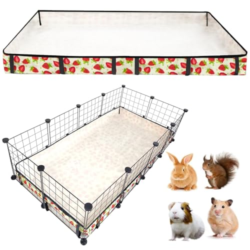 Guinea Pig Cage Liner，Washable Waterproof Oxford Cloth Cage Liners for Small Animals,Hamster Chinchilla Hedgehog Rabbit and Other Small Animals Not Include Cage(28x56 inches) - size: C&C 2x4(28x56 inches)