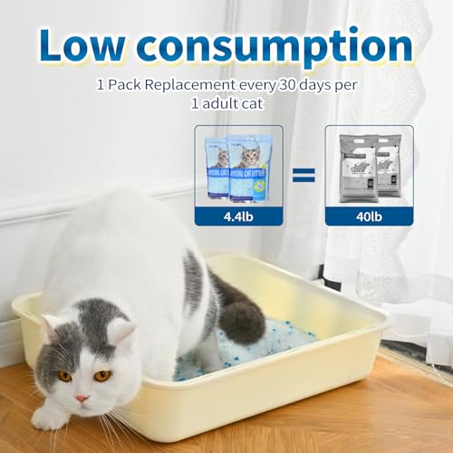 Made4Pets Cat Litter Crystals,Non Clumping Litter 17.2 lbs(4 x 4.3lb Packs) | Odor Control Kitty Litter Non Clumping No scooping Low Dust, Low Tracking, Lightweight, Dehydrates Waste - size: 4 Pack