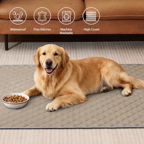 Eterish Reusable Washable Pee Pads for Dogs Large/Extra Large 36'' x 41'' 2 Pack, Absorbent Pet Puppy Dog Training Pads Non-Slip, Waterproof Whelping Potty Pads for Dogs Leak-Proof - color: Khaki, size: 2 Pack (36"x41")