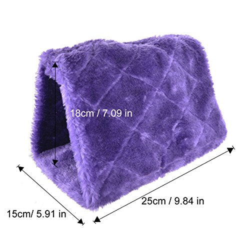 MOACC Winter Warm Bird Nest House Shed Hut Hanging Hammock Finch Cage Plush Fluffy Birds Hut Hideaway for Hamster Parrot Macaw Budgies Eclectus Parakeet Cockatiels Cockatoo Lovebird (M, Purple) - color: Purple, size: M