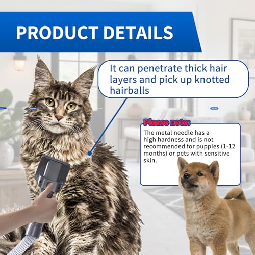Pet Grooming Kit Compatible with Dyson V7 V8 V10 V11 V15 Vacuum Cleaner | Flexible Extension Hose Mattress Tool Stiff Brush Soft Bristle and Flexible Crevice Tool for Home Cleaning - color: Pet Grooming Kit Suitable for Small Breed Dogs or Cat