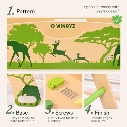 Pikler Triangle Set, Montessori 8-in-1 Climbing Set with Cushion | Wood Jungle Gym for 18M-5Y, Foldable, Reversible Animal Slide, Patent-Protected, 2.35in Gap, ASTM F963, Green - color: Green