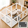 Clear Acrylic Dog Playpen Indoor 12 Panels Puppy Play Pen with Door and Toilet Detachable Pet Fence Kennel for Small Dog, Cat, Rabbit (24 Inch, White) - color: White
