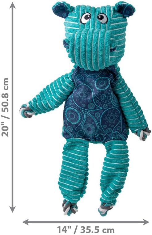 KONG Floppy Knots - Durable No‑Stuffing Squeaky Rope & Plush Dog Toy - for Teething, Playing (Hippo, Extra Large) - color: Hippo, size: Extra Large
