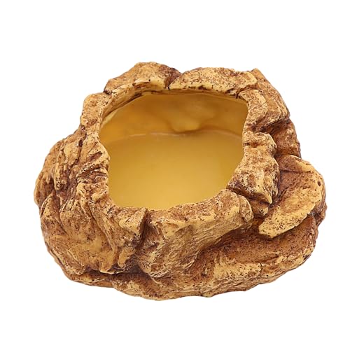AQUA KT Reptile Food Mealworm Feeding Bowl Corn Snake Water Dish Anti Escape for Lizard Bearded Dragon Chameleon Leopard Gecko Terrarium Feeder