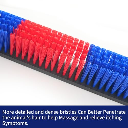 Livestock Scratch Brush With 16 Screws，Animal Back Scratching Brush for Cow,Cattle,Sheep, Horses,Pigs，Massage Grooming Tool (Blue, 4pcs) - color: Blue, size: 4pcs
