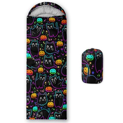 HOSIMA Dear Hunting Pattern Cold Weather Sleeping Bags for Kids Adults. | Black Light Weight Waterproof Sleeping Bags for Outdoors Hiking - color: Black-a