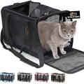 GORILLA GRIP Cat Carrier Travel Bag Up to 15 Lbs, Soft Collapsible Small Dog Carriers, Top and Side Entry Breathable Mesh, Grip Feet on Underside, Cozy Washable Waterproof Pad, Portable Kennel, Black - color: Black