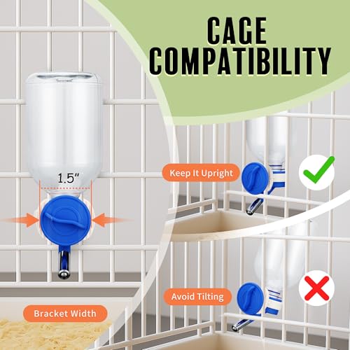 Choco Nose No-Drip Small Animal Water Bottle - Leak-Proof Patented Nozzle Helps Prevent Cage Mess & Wet Bedding - Hamster, Hedgehog, Mouse, Glider, Gerbil - BPA Free, Cage Mount, 10.2 fl oz (C125) - color: C125 Blue, size: Hamsters-Hedgehogs-Sugar Gliders