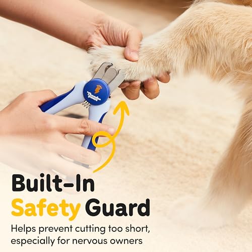 LED Dog Nail Clippers with Light Illumination, Trimmers with Protective Guard, Safety Lock and Nail File - Suitable for Large and Small Dogs & Cats (Blue) - color: Blue, size: Medium-Large (LED)
