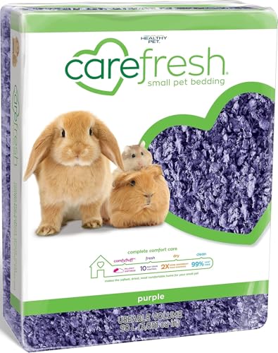 carefresh 99% Dust-Free Playful Purple Natural Paper Small Pet Bedding with Odor Control, 50 L - color: purple, size: 50 L