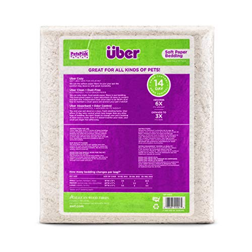 PETSPICK Uber Soft Paper Pet Bedding for Small Animals, White, 56L - color: White, size: 56L