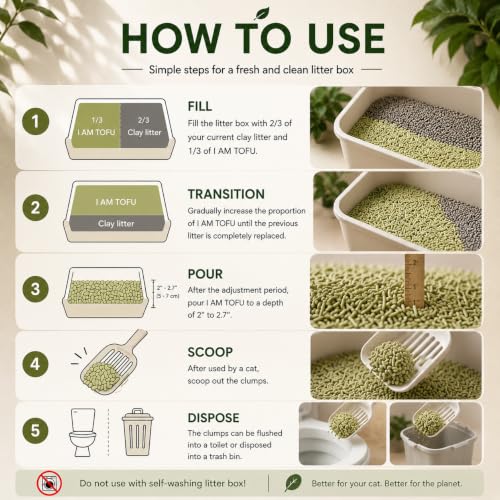 I AM TOFU - Tofu Cat Litter, Low Dust Lightweight Clumping Litter with Odor Control (10 LBS, Honey Peach) - color: Honey Peach