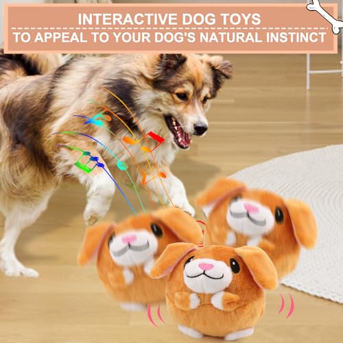BABORUI Interactive Dog Toys Puppy, Jumping Squeaky Dog Toys with Recording and Music Modes, Rechargeable Moving Dog Chew Toys for Small/Medium/Large Dogs to Keep Them Busy(Puppy) - color: Puppy