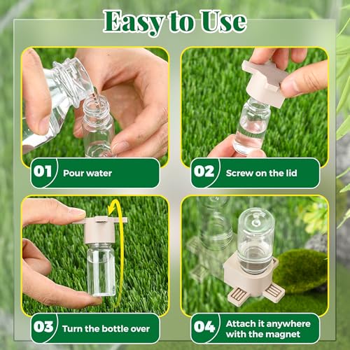 2 Pcs 10ML Jumping Spider Water Dispenser with Magnets, Wooden | Gravity-Fed Automatic Water Supply, Safe Material forTarantulas Enclosure/Habitat, Flexible Magnetic Installation