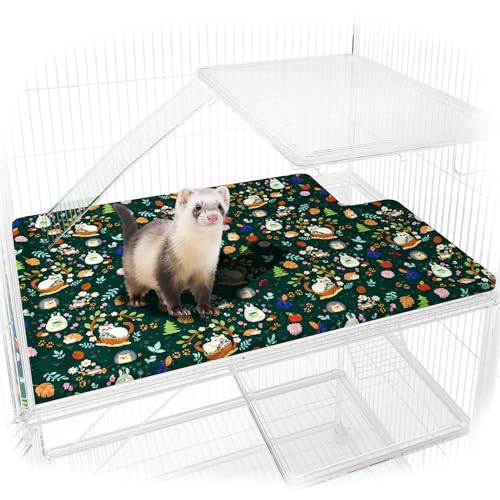 Ferret Cage Liner for Ferret Nation & Critter Nation Cage | Washable Bedding, Leakproof Cage Accessories for Ferrets, Chinchillas, Rats & Other Small Animals(Top Pan Liner) - style: Top Pan Liner