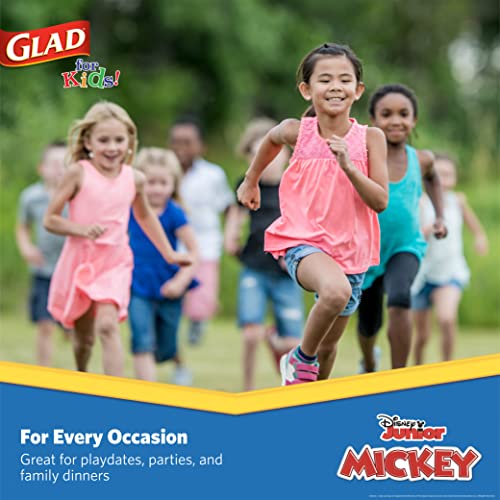 Glad for kids Disney Mickey and Friends Disposable Bowls, 12 Oz, 40 Count | Sturdy, cut-resistant paper bowls for snacks and parties, easy cleanup for everyday use - size: 40 Count (Pack of 1)
