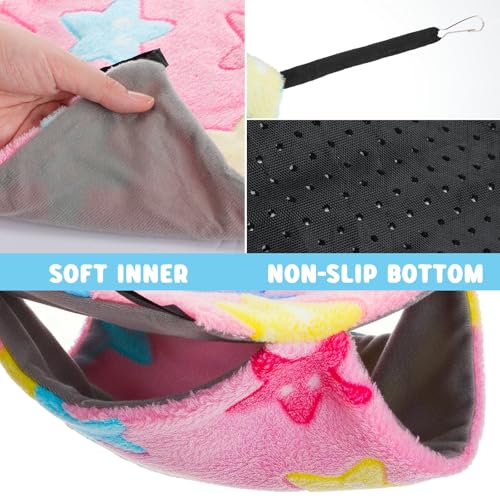 Sadnyy 8 Pcs Velvet Ferret Hammock Washable Rat Hides Guinea Pig Cage Accessories Pet Hideout Tunnel Cave Ferret Bed Toys for Chinchilla Hamster Sugar Glider Squirrel Hide Play and Sleep