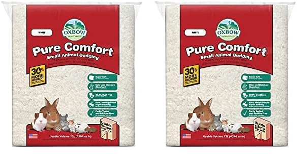Oxbow Pure Comfort Small Animal Bedding - Odor & Moisture Absorbent, Dust-Free Bedding for Small Animals, White, 72 Liter Bag (Pack of 2) - color: White, size: 72 Liter (Pack of 2)