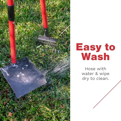 Pooper Scooper for Dogs with Long Handle Rake & Tray, Heavy Duty | Pawler Rustproof Aluminum Poop Scooper Set with 36+" Handles for Yard, Grass, Dirt & Gravel - color: 2 Piece Set - Standard