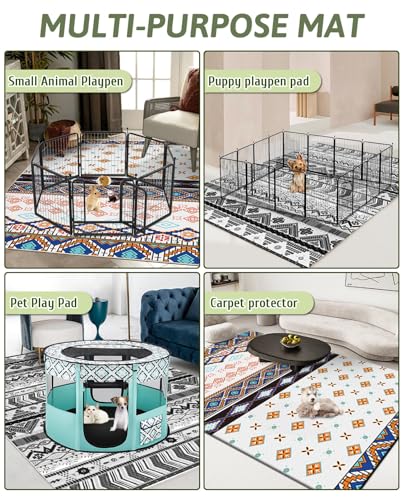 BNOSDM 79" X 55" Washable Bunny Cage Liners Large Rug for Rabbits Large Non Slip Pad for Bunnies, Rabbit Playpen Mat for Chinchillas Cats Guinea Pigs Ferrets Dogs - size: 79" X 55"