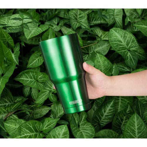 D·S 30oz Green Tumbler Stainless Steel Insulated Travel Mug with Straw Lid Cleaning Brush (30oz Christmas Green) - color: Christmas Green