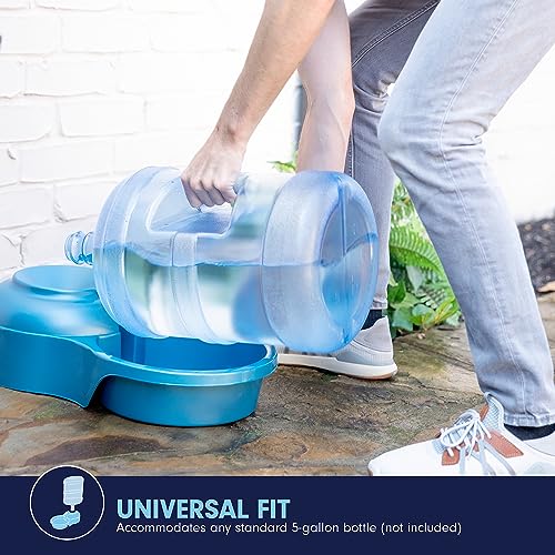 Petmate Big Blue Outdoor Water Bowl, 5 Gallons, (Water Jug Not Included), Made in USA | Jug not included, extra large refill station design, keeps multiple thirsty companions hydrated, sturdy and easy to clean