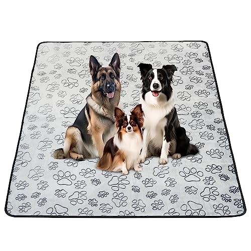 Reusable Puppy Pads, Washable Pee Pads, Leakproof 65"x 48" | Extra Large Absorbent Dog Training Pads, Wee Wee Pads With Waterproof Non-Slip Base For Potty, Crates, Playpen & Senior Dogs - size: 65x48-Gray