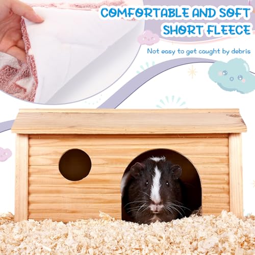 Tudomro 8 Pcs Bunny Guinea Pig Beds with Cleaning Dustpan Brush 14.5"x10.6" Warm Fleece Guinea Pig Pads Small Animal Sleeping Mats Accessories for Rabbit Hamster Squirrel Hedgehog Chinchilla Ferret