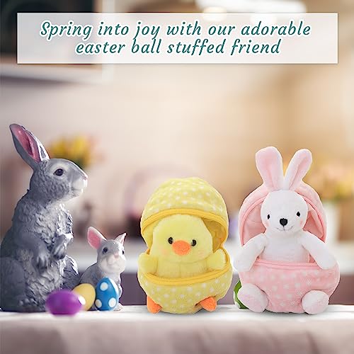 Easter Stuffed Animal - 6 inch - Surprise Zip up Egg Hideaway Springtime Inspired Plush Toy Gift for Kids, Boys and Girls - Easter Mother's Day Birthday (Chick-Egg) - color: Chick-egg