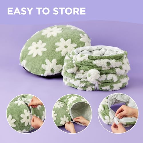 Lesure Donut Cute Jacquard Cat Tunnel Bed Kitten Toys for Puppy Bunny | 33.5x33.5x10in,Round Cat Bed Tube for Indoor Cats Rabbit Dog,Pet Peekaboo Cave Toy,Spiral Hideaway,Washable Cushion,Green - color: Flower Garden Green, size: Standard (33.5"L x 33.5"W