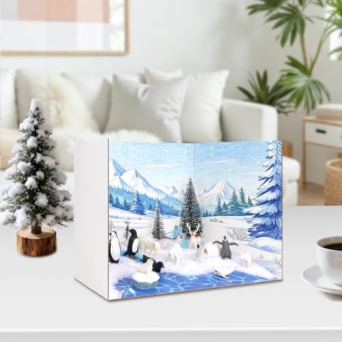 39 Pcs Arctic Animals Figurines Arctic Animals Habitat Diorama Project Set - style: Arctic