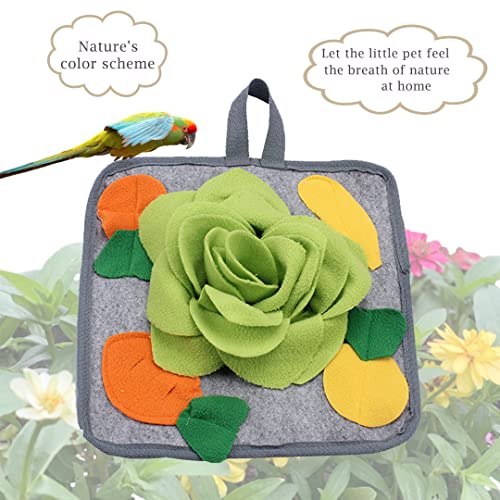 Abizoo Rabbit Snuffle Mat, 11.8" Washable Foraging Toy for Guinea Pig | Interactive Foraging Mat That Hides Treats in Soft Fleece Folds to Trigger Natural Sniffing and Digging Instincts