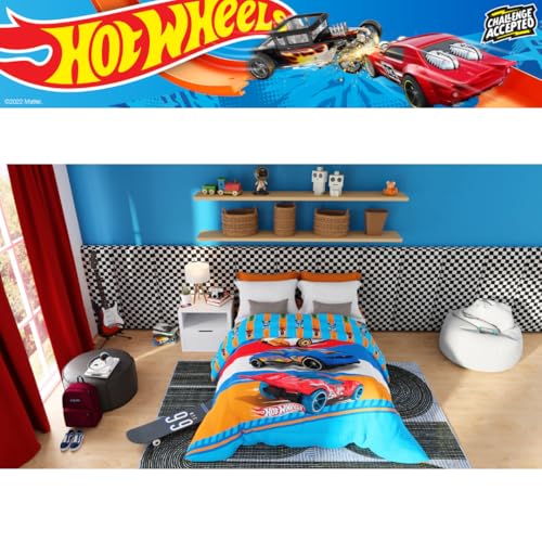 Franco Kids Bedding Super Soft Microfiber Reversible Comforter, Twin/Full, Hot Wheels - color: Hot Wheels, size: Twin/Full