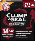 ARM & HAMMER Clump & Seal Platinum Clumping Cat Litter, Exclusive, 27.5 Lbs | Clumping Litter, Rock-Hard Clumps, Baking Soda Odor Eliminators, 14-Day Odor Control - style: Clump & Seal Platinum Clumping Cat Litter